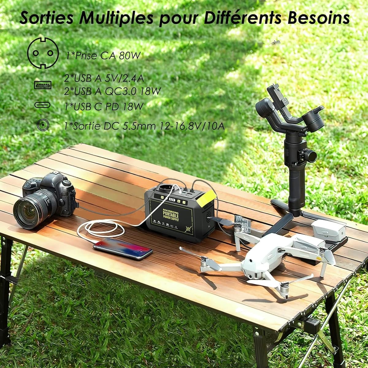 Batterie Externe MARBERO 120W - Station Énergie Portable