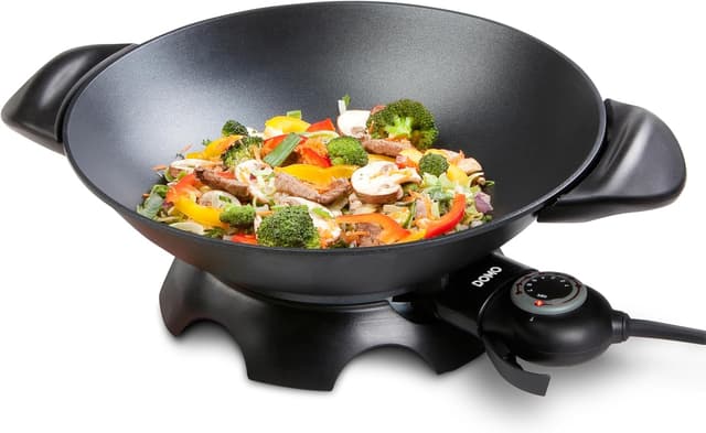 Wok Electrique Domo DO-8708W 5L - Cuisson Saine & Rapide