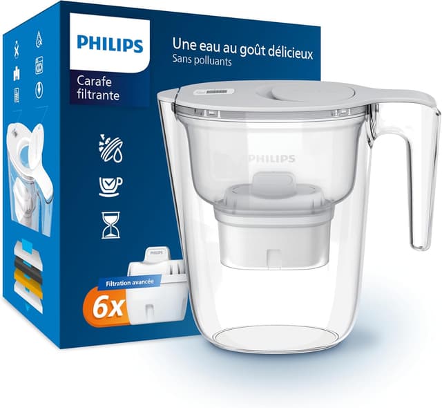 Carafe Filtrante Philips 2.6L + 6 Filtres