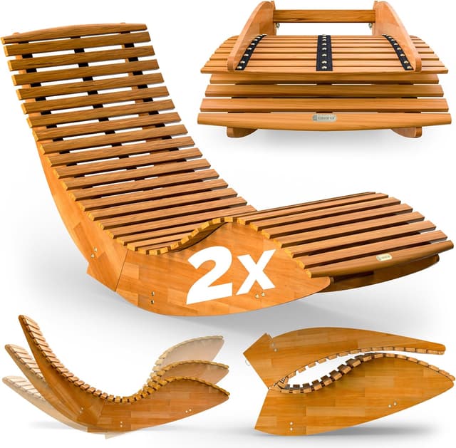 Chaise Longue Casaria - Bain de Soleil Pliable en Bois d'Acacia
