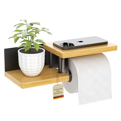 ElbFuchs Porte Papier Toilette Bamboo Noir Mural