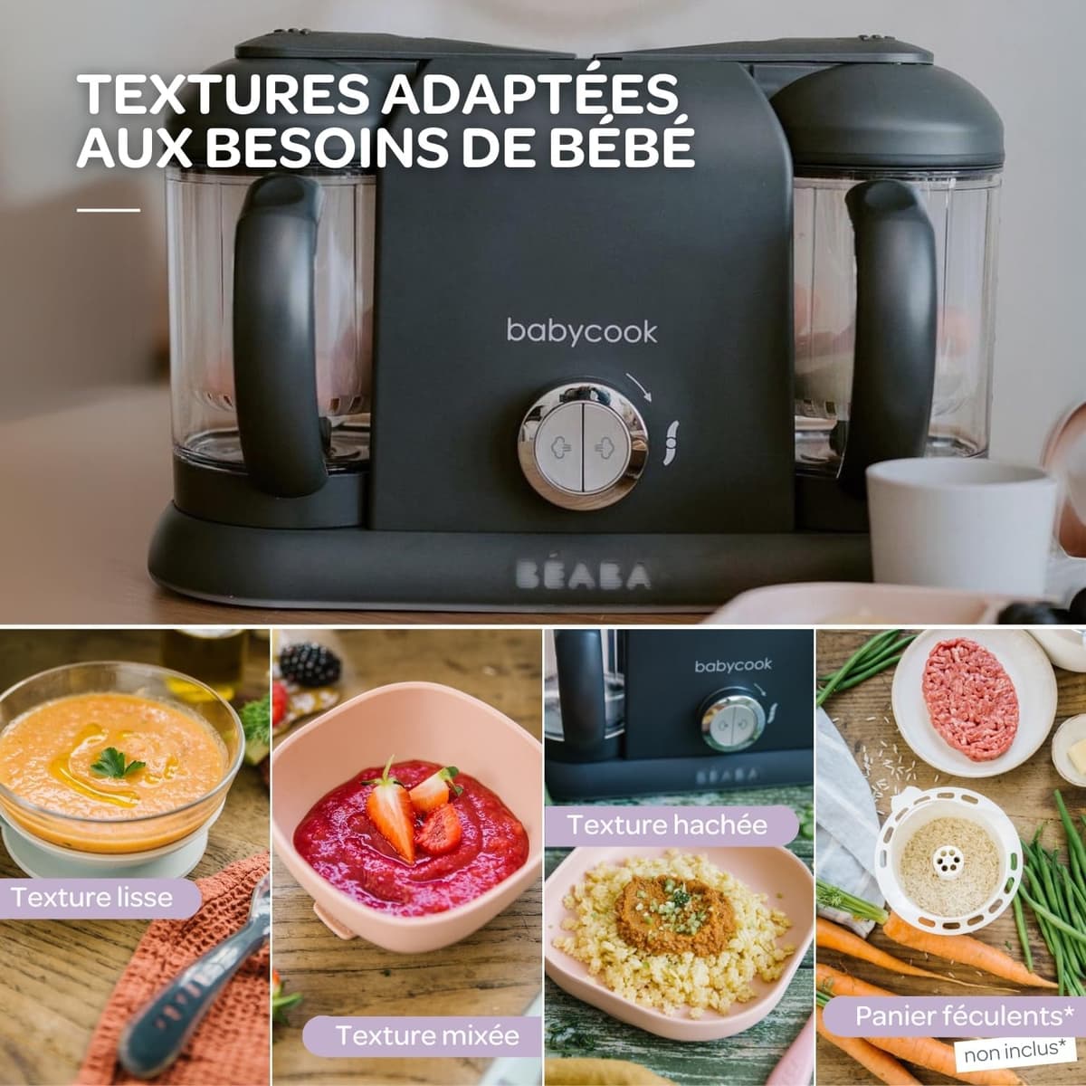 Babycook Duo Béaba - Robot Cuiseur Bébé 4 en 1
