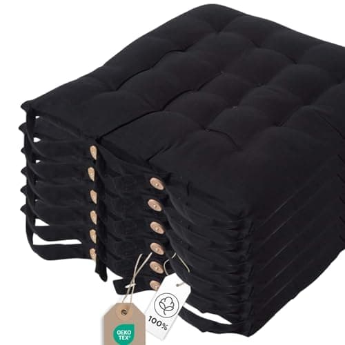 Galette de Chaise 40x40 Noir Lot 6