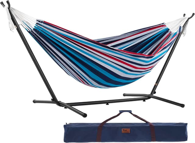 Hamac Double en Coton avec Support (250 cm) - Denim
